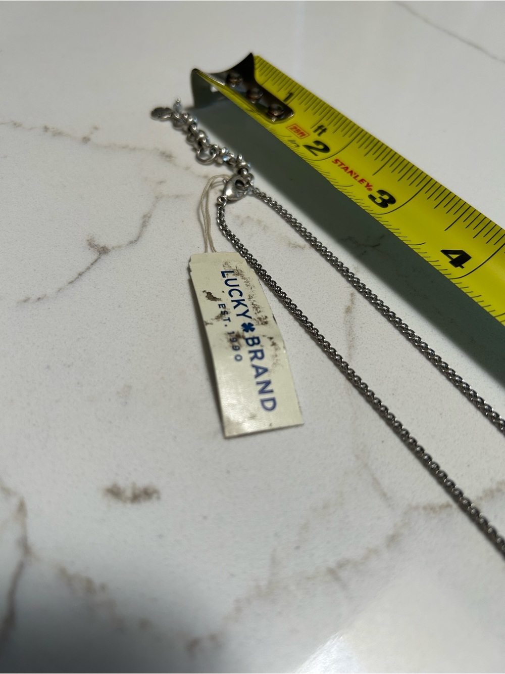 Lucky Silver Navy and Pearl Necklace - Picture 4 of 9